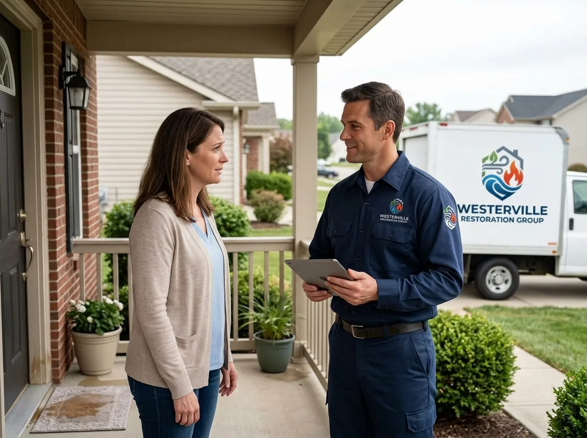 A technician speaking with a homeowner, the kind of documentation conversation this guide addresses